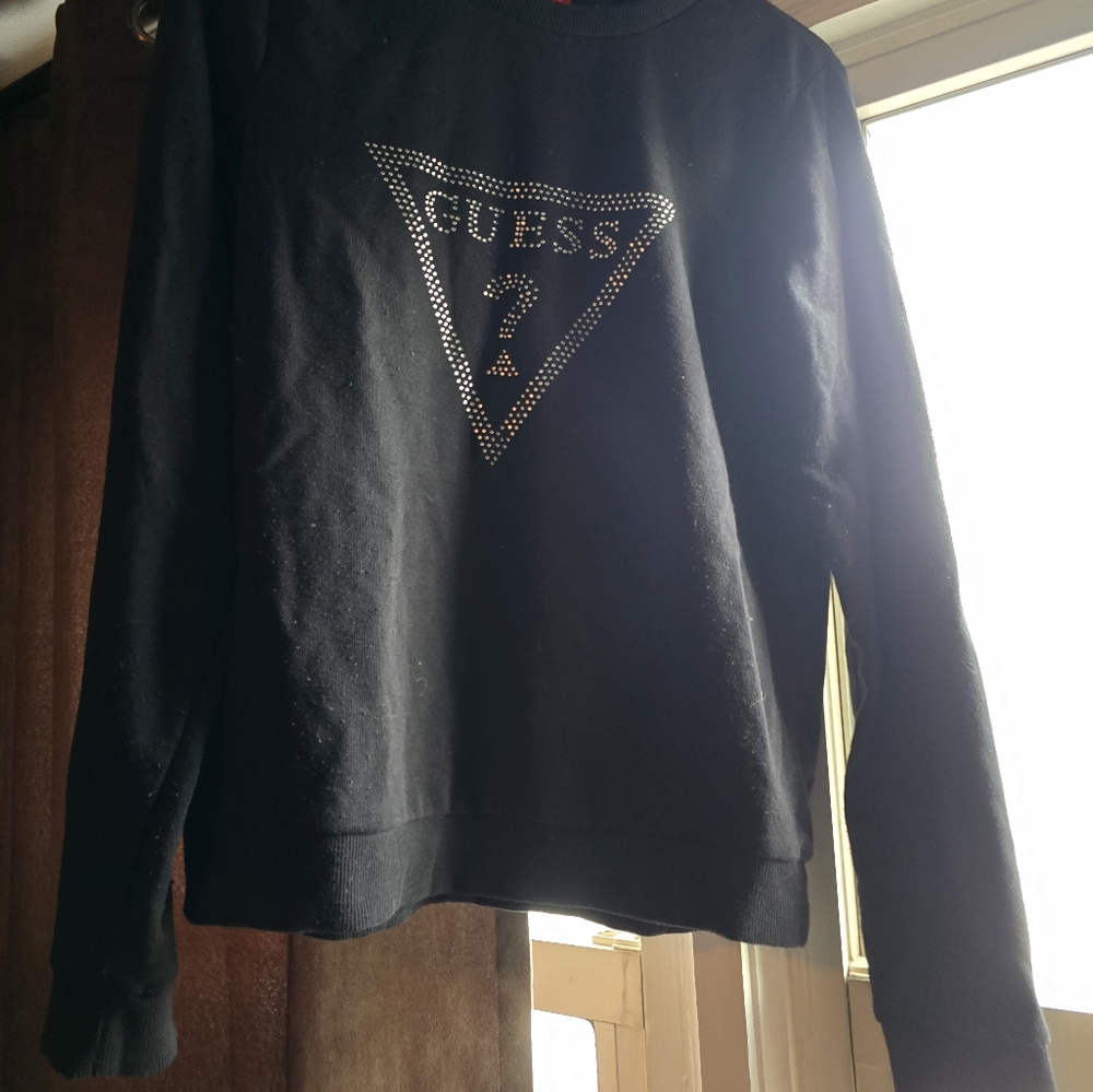 Guess Black Sweatshirt with Triangular Logo